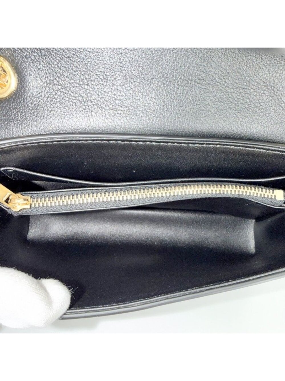 Celine Shoulder Bag Mini Victoire Triomphe Leather Black Gold - Picture 4 of 9